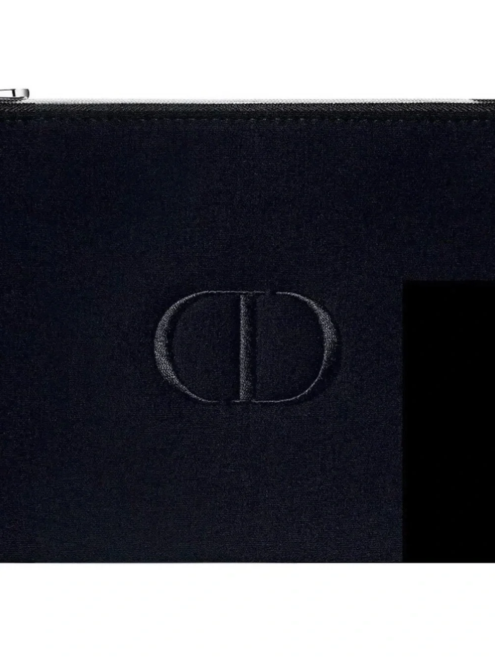 Dior Black Embroidered CD Canvas Clutch